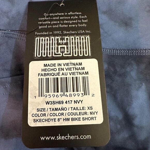 Skechers Womens Size XS Blue Sketchdye GO WALK High-Rise Bike Shorts NWT - Picture 8 of 8